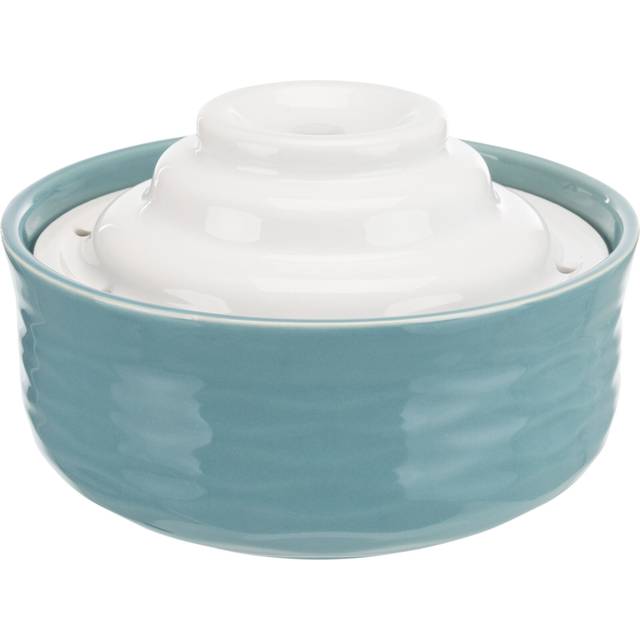TRIXIE Elektronisk vattendispenser "Dricksfontän Vital Falls, keramik, 1,5 l/ø 22 × 13 cm, bensin/vit" – 24450