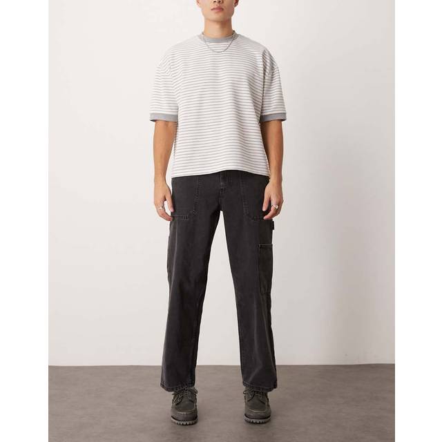 New Look Men's Washed Black Relaxed Carpenter Jeans - 34R