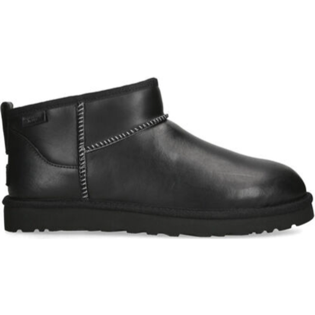 Classic Ultra Mini Leather Regenerate Boots - BLACK - UGG continue to champion the brand's iconic aesthetic through new silhouettes, forever keeping comfort and feel in mind.