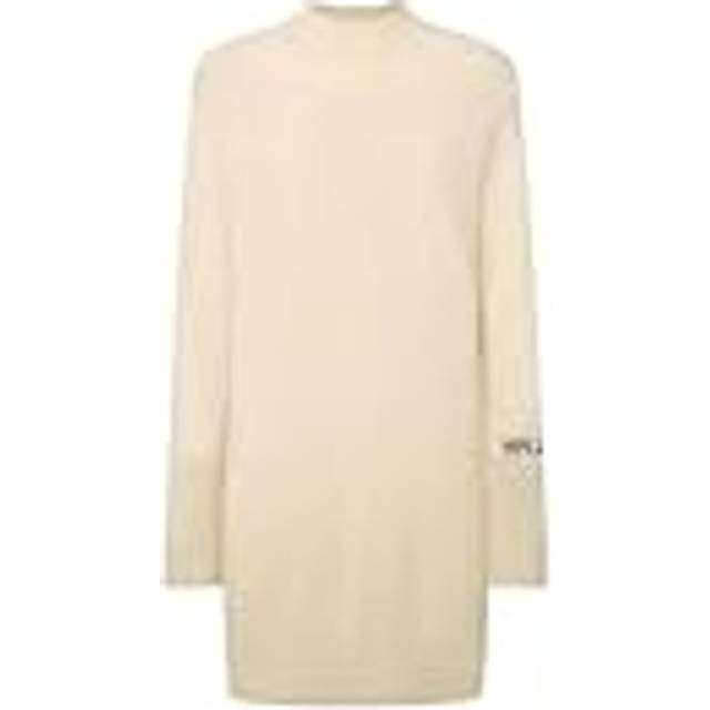 Pepe Jeans for woman. PL953593 Hazel dress off-white (XS), Casual, Polyester, Long sleeve, Sustainable