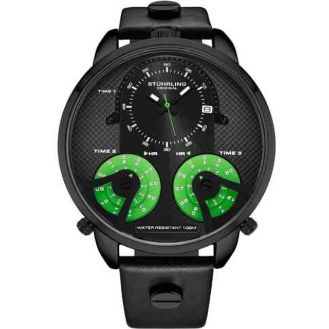 TerraTime Triple-Time Quartz 50mm Watch - Green - One Size