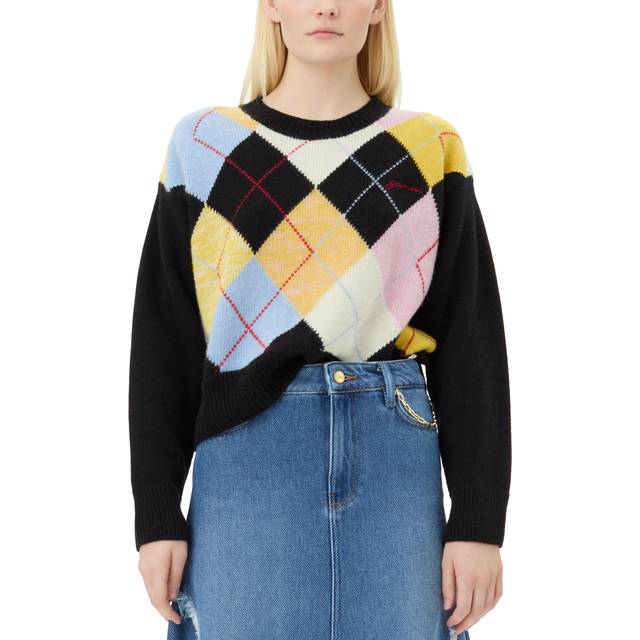 GANNI Multicolor Harlequin Sweater - 999 Multicolour - S-M