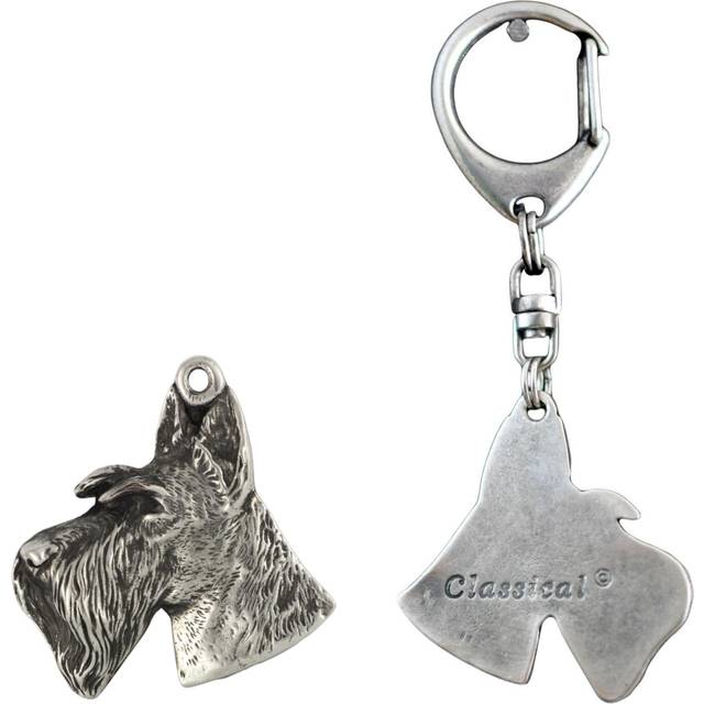 Scottish terrier, Aberdeen Terrier, Scottie, Aberdeenie I - Silver-plated key ring with dog, handbag decoration, backpack pendant by Art-Dog brand silver