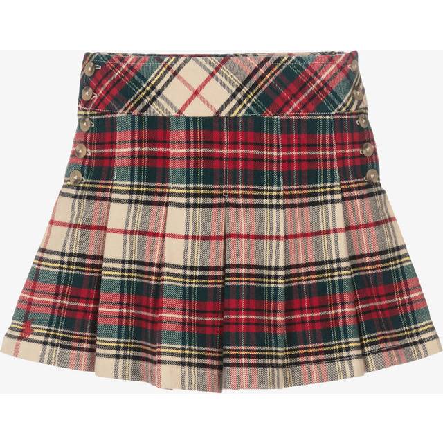 Ralph Lauren Girls Red Tartan Cotton Skirt - 4 year