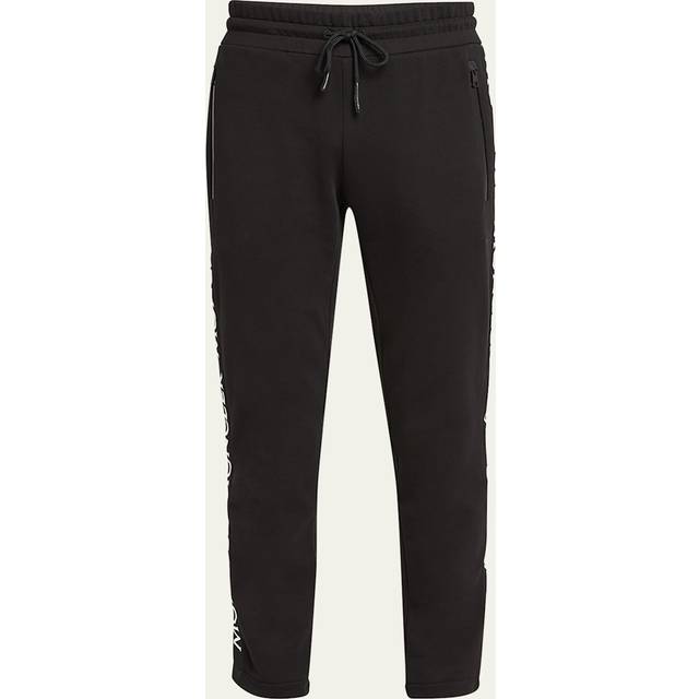 Moncler, Byxor, Herr, M, Bomull, Sweatpants med logotyp - black (M)
