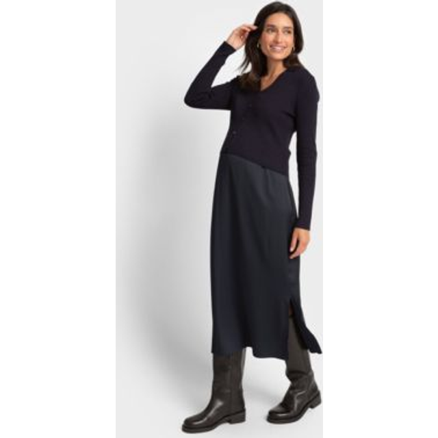 Maternity-to-Nursing Slip Dress with Cardigan
