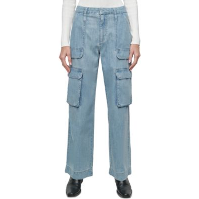 DKNY för kvinnor. DJ4M4048 Cargo Alt jeans blå (30), Casual, Bomull, Denim - Blå (30)