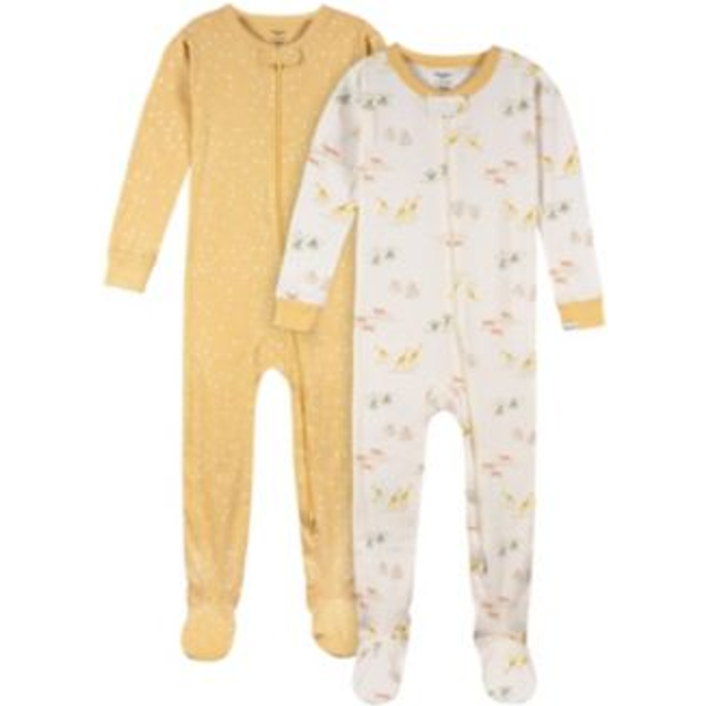 Gerber Unisex-Baby 2-Pack Footed Pajamas  Safari
