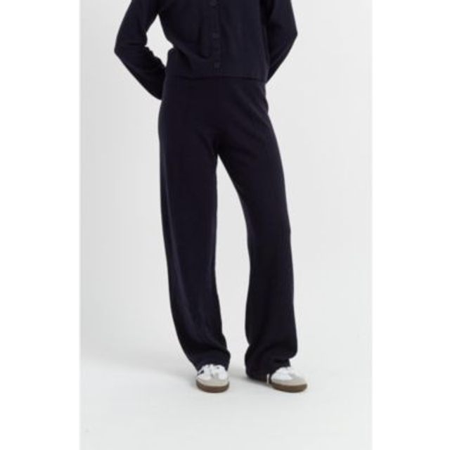 Chinti & Parker Wool & Cashmere Blend Wide Leg Joggers, Navy