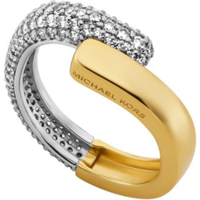 MK Precious Metal-Plated Sterling Silver and Pav&#xC3;&#xA9; Ring - Silver - Michael Kors