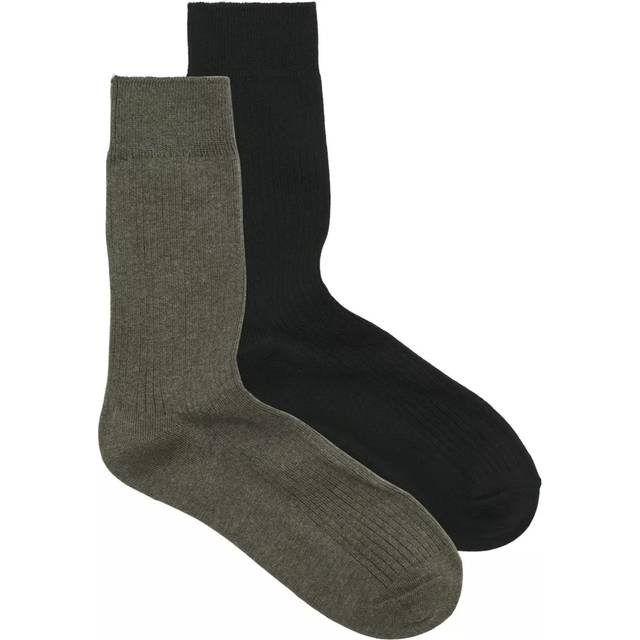 Jack & Jones 2pak Premium sokker i sort og oliven grøn til herre