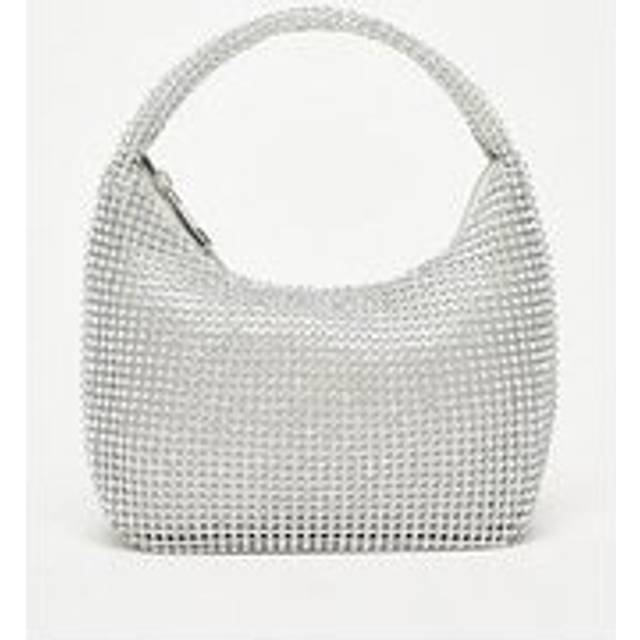 Womens Silver Embellished Mini Bag - Grey - One Size