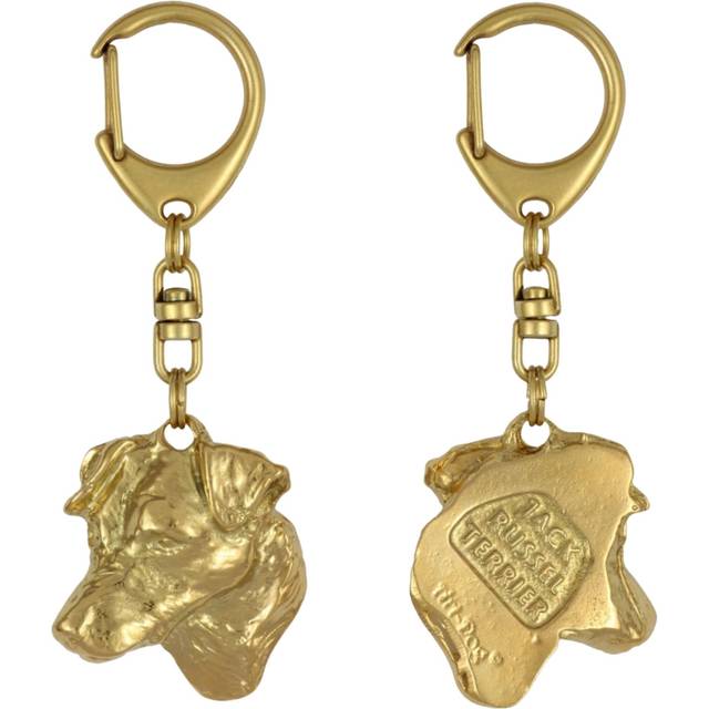 Jack Russell Terrier - Gilded key ring with dog, handbag decoration, luxury accessory by Art-Dog brand