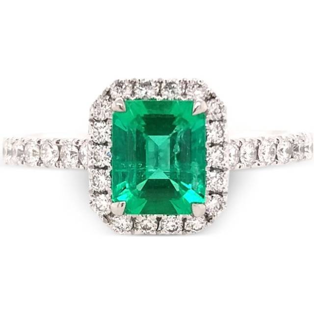 HYT Jewelry - platinum diamond ring - women - Emerald/Platinum/White Diamond - 5 3/4 - Silver
