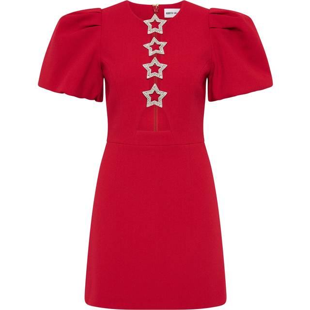 Akari Puff Sleeve Mini Dress Red Size 8