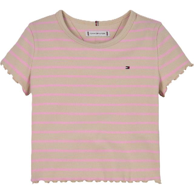 TOMMY HILFIGER Rib Knit Top Ss |Pink |38