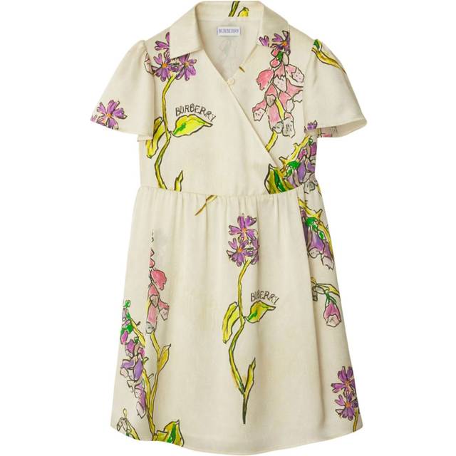 Burberry Kids - Foxglove silk mini dress - kids - Silk - 8 - Neutrals