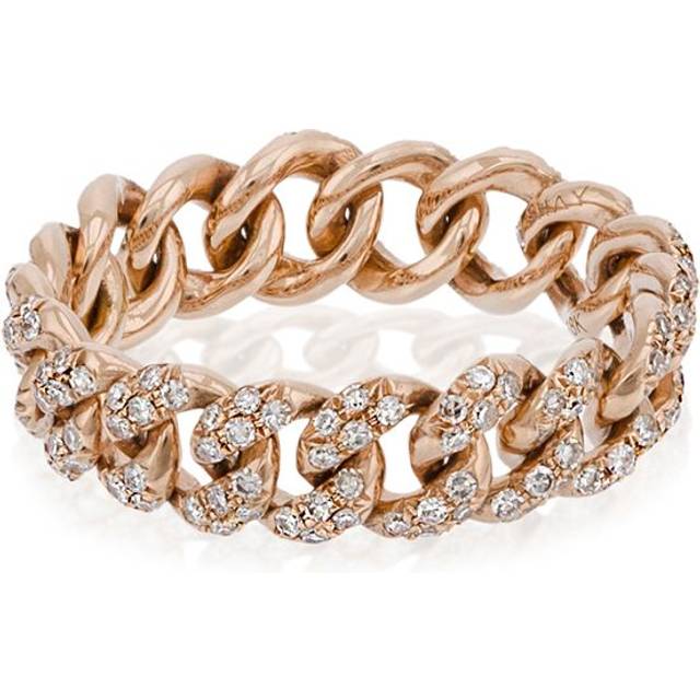SHAY - Essential diamond link ring - women - 18kt Rose Gold/Diamond - 5 1/2 - Metallic