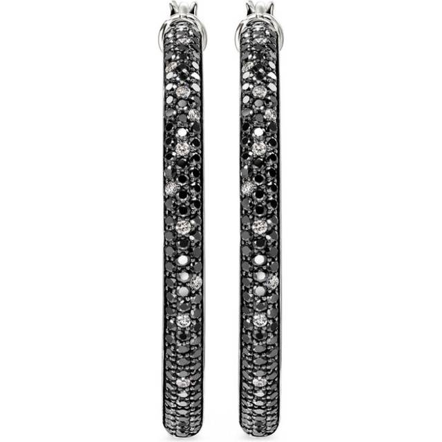John Hardy - Essentials diamond hoop earrings - women - White Diamond/Sterling Silver - One Size