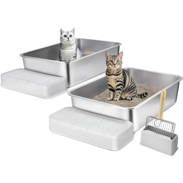 Vevor 6 in deep cat litter box odor-free litter box with filtering foot board