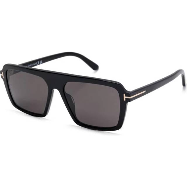 TOM FORD Man FT1176 VINCENT 53N Solglasögon Acetat Havana Grön Pilot Normal