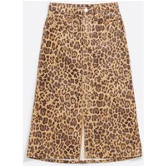 Natural Leopard A-line denim skirt - LEOPARD NATURAL - 38
