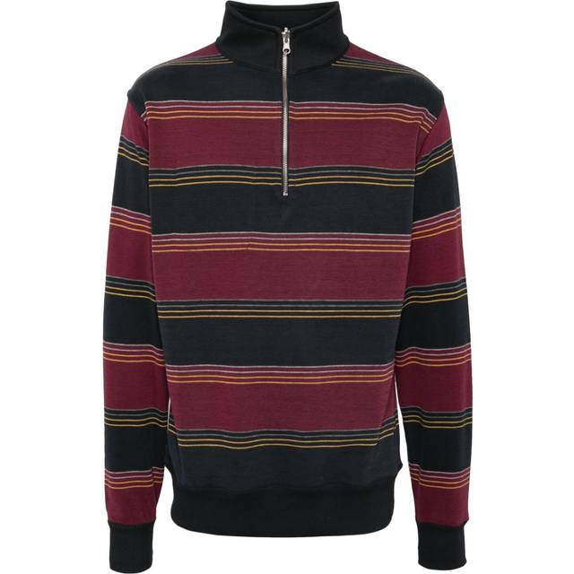 Oliver Spencer - striped half-zip jumper - men - Organic Cotton/Viscose/Polyester - L - Blue