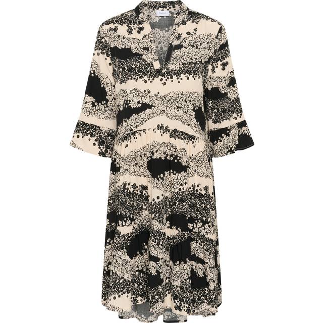 Saint Tropez Edasz Dress Dam Midiklänningar Stl. M - Från Magasin - Black Wavy Flowers (M)