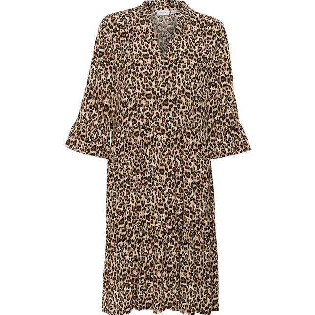 Saint Tropez Edasz Dress Dam Midiklänningar Stl. XS - Från Magasin - Black Reg Leo (XS)