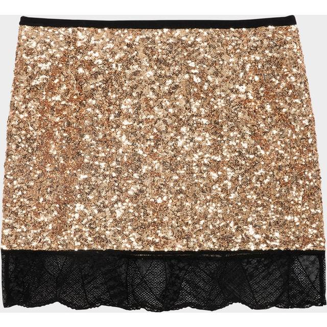Justicias Sequin-Embellished Mini Skirt - GOLD - 38 IT (2 US)