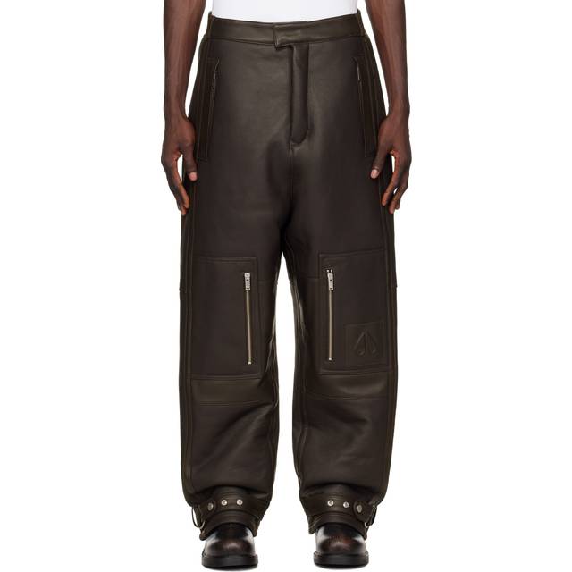 Moose Knuckles Brown Darrell Leather Pants - 650 BROWN - M