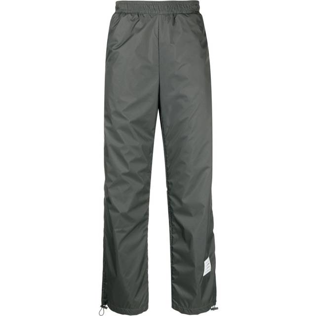 Thom Browne - logo-patch sheer-ripstop track pants - men - Cotton/Elastane/Polyamide - 5 - Grey