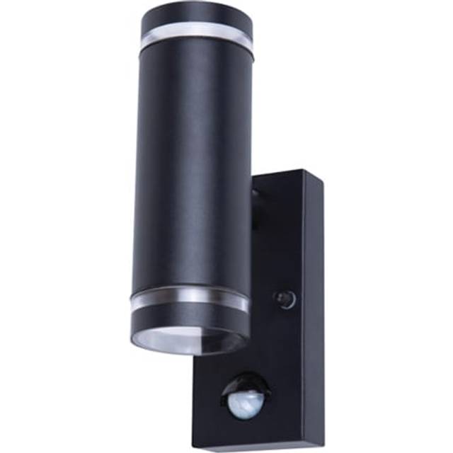 Integral Outdoor Stainless Steel GU10 PIR Up/Down Wall Light Black