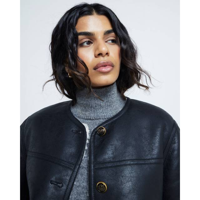 River Island Womens Black Faux Leather Trophy Jacket - 10