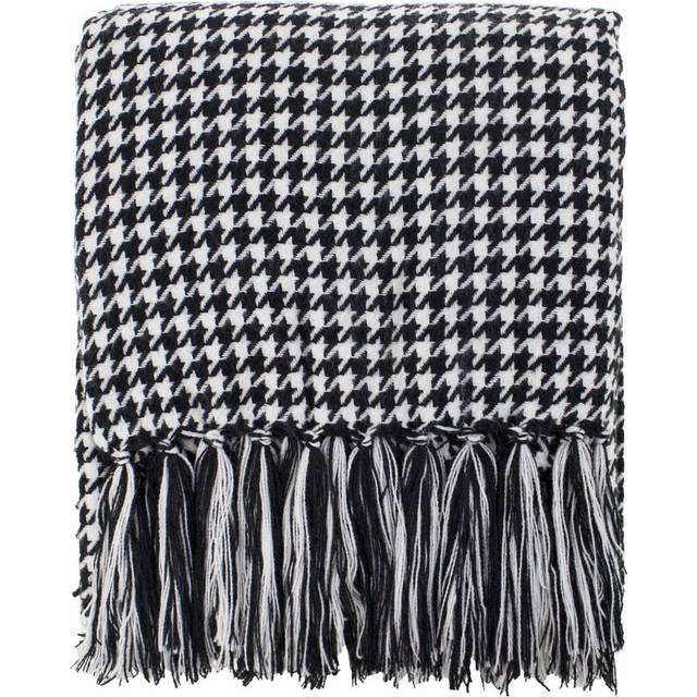 "Fennco Styles Houndstooth Fringe Soft Throw Blanket - 50""""x60"""""