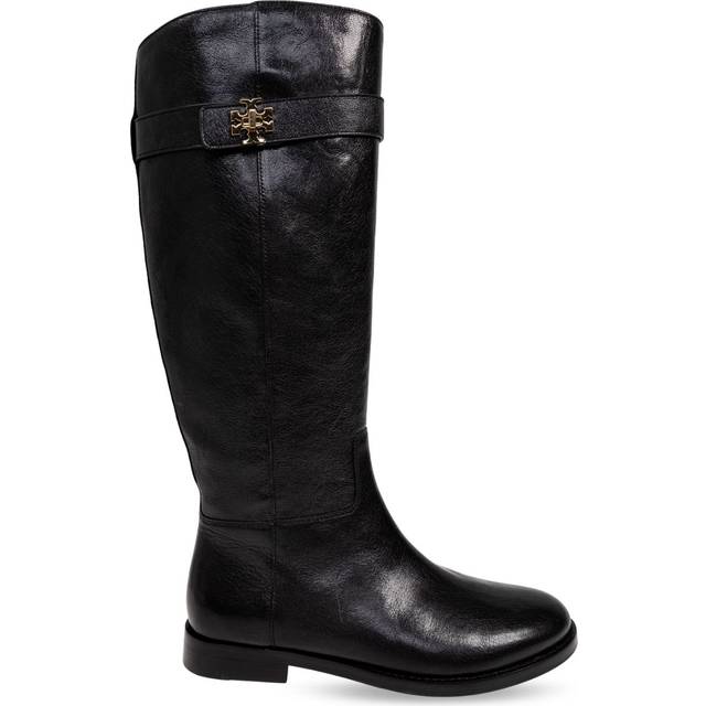 Tory Burch, High Boots, female, Black, 5 1/2 UK, Stylish Leather Boots for Women