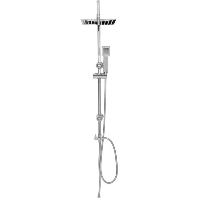 vidaXL Dual Head Shower Set with Hand Shower Stainless Steel - Silver
