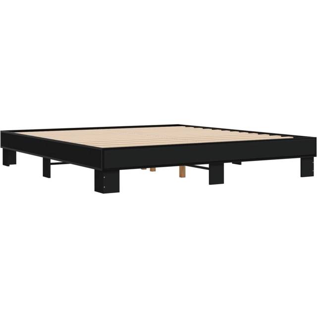 vidaXL Bed Frame without Mattress Black 180x200 cm Super King