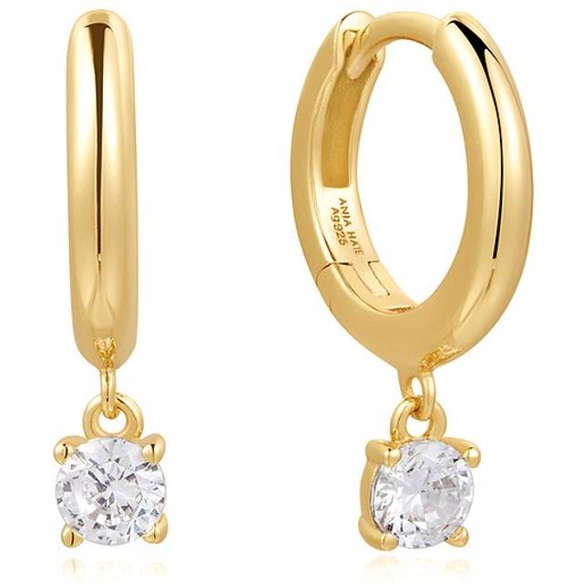 Ania Haie Gold Tone Drop Solitaire Huggies