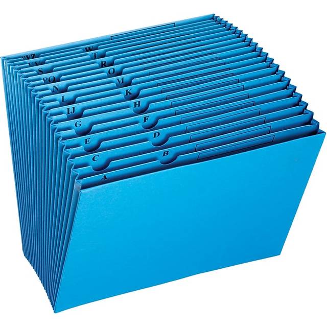 Globe-Weis GLW17ABLU Expanding File, A-Z, 21-Pockets, 12 in. x 10 in., Blue
