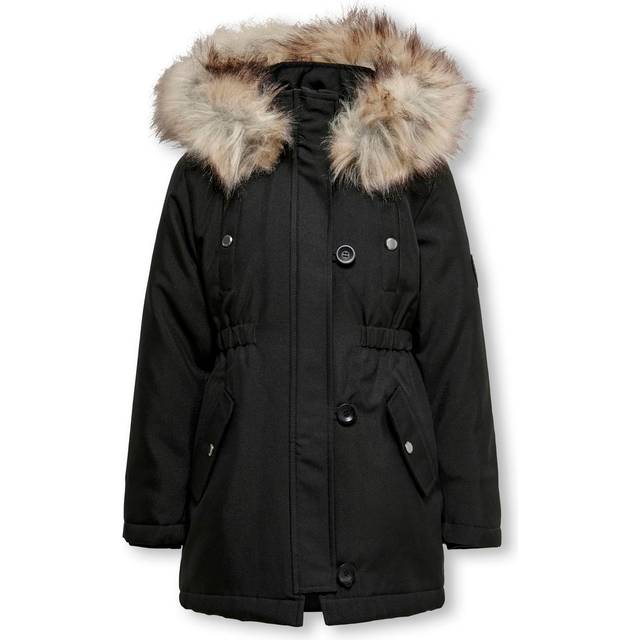 ONLY KOGIRIS parkas, Svart/grå, 140