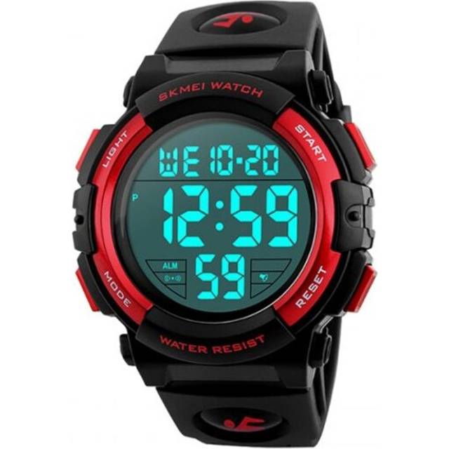 Veile Studios Skmei Sports Men Outdoor Fashion Digital Multifunction 50M Waterproof Watch Red Watches