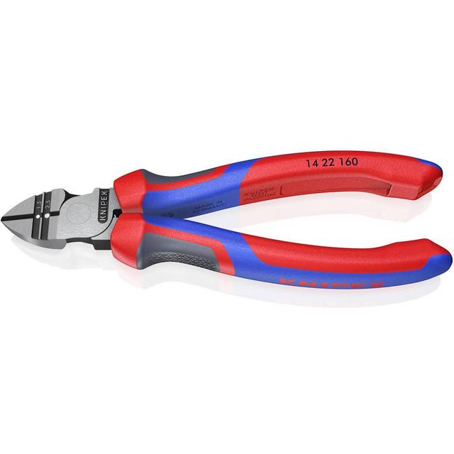 Knipex Sidavbitare med skalfunktion svart, försedd med korrosionsskydd, Med flerkomponentsöverdrag 160 mm 14 22 160