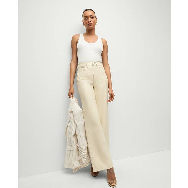 Taylor High-Rise Vegan Leather Jeans - ECRU - 24
