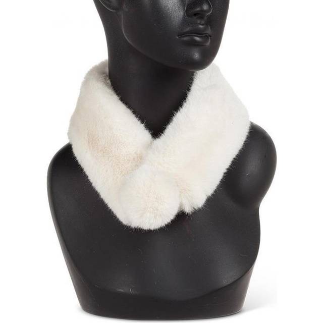 MDR Trading AB-27-VOGUE-018-IVORY 23 in. Faux Fur with Pompom & Magnet Clasp Scarf - Ivory