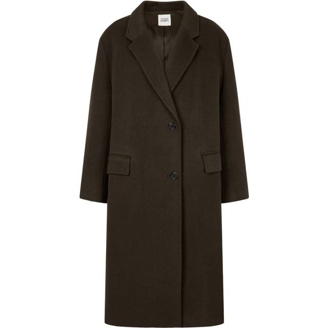 STUDIO TOMBOY - tailored coat - women - Wool/Fabric/Polyester - M - Brown