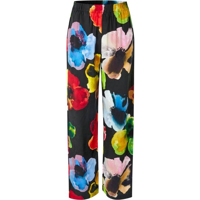 Stine Goya Elasticated Long Pants, 2263 Dry Viscose Dam Byxor Stl. S - Från Magasin - Watercolor Bloom (S)