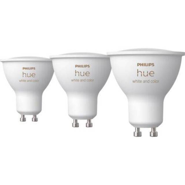 Philips Hue GU10 Smart Glödlampa, Vit & Färgad, 3-Pack, Bluetooth-Kompatibel, Röststyrning Med Alexa, Apple Home & Google Assistant
