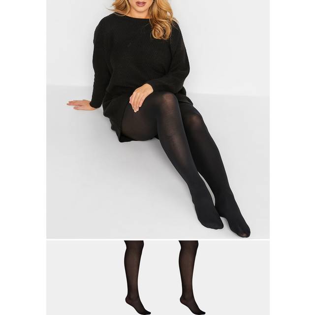 2 Pack Black 100 Denier Tights - 22-26