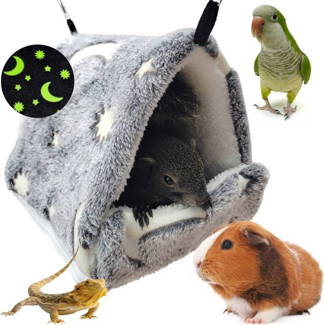 LeerKing Luminous Rat Hammock Bed Ferret Rodent Hammock Bed Hideout Cage Accessories Toy Bed for Guinea Pig Chinchilla Hedgehog Sugar Glider